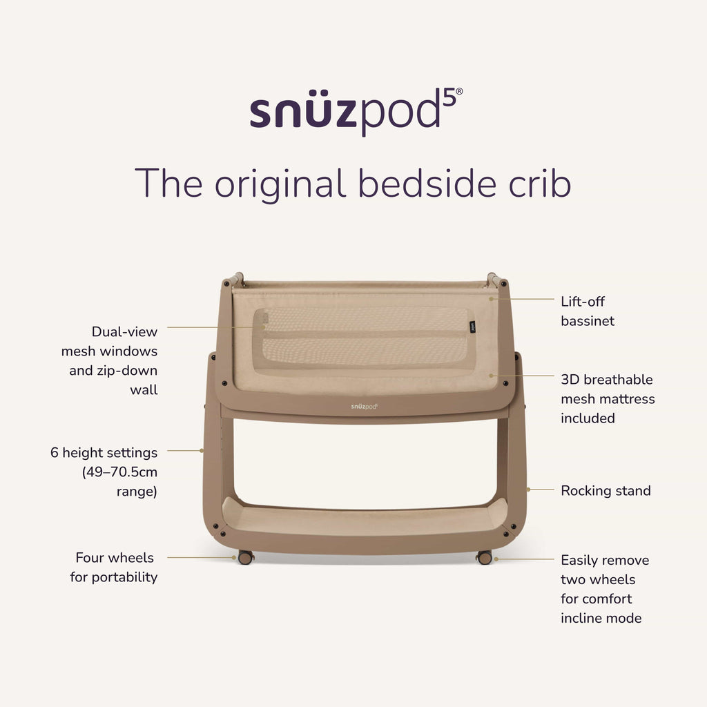 SnuzPod5 Minicuna de colecho - Mocha