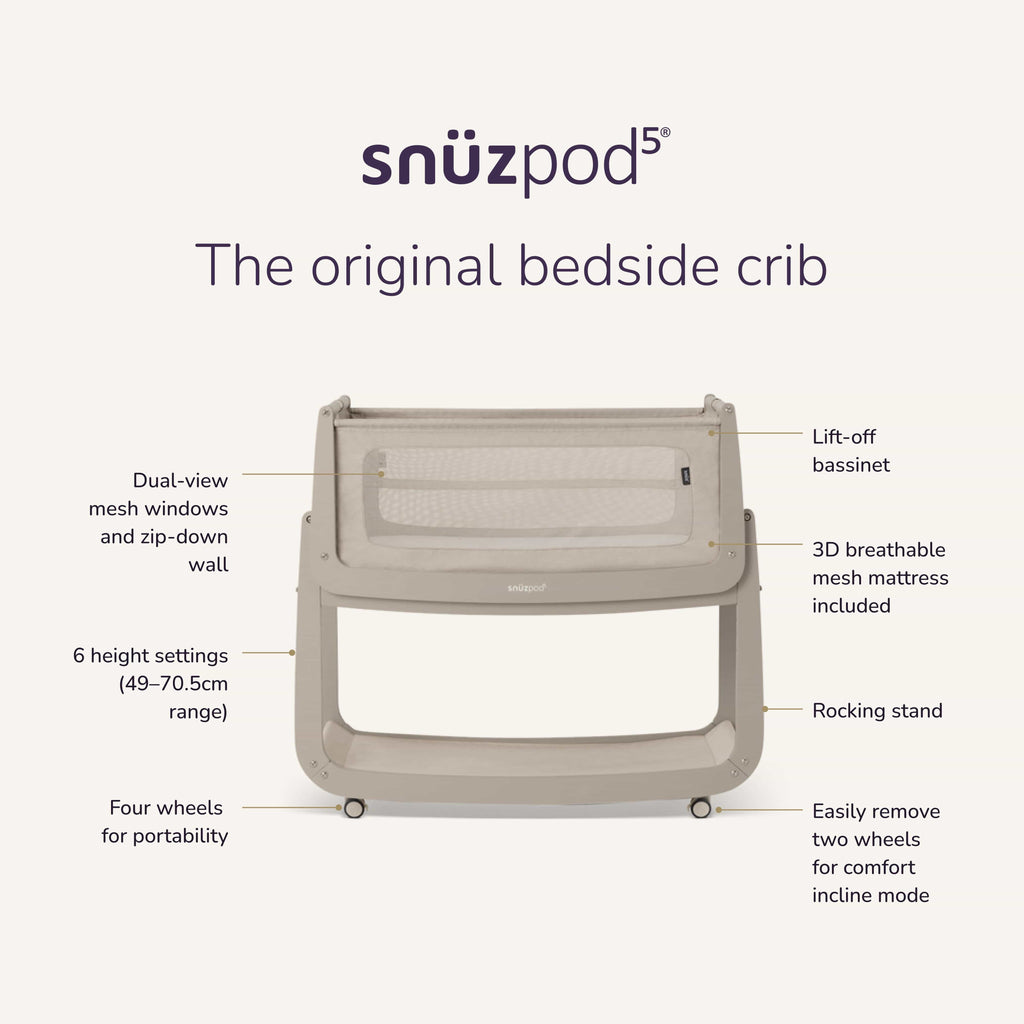 SnuzPod5 Minicuna de colecho - Pebble