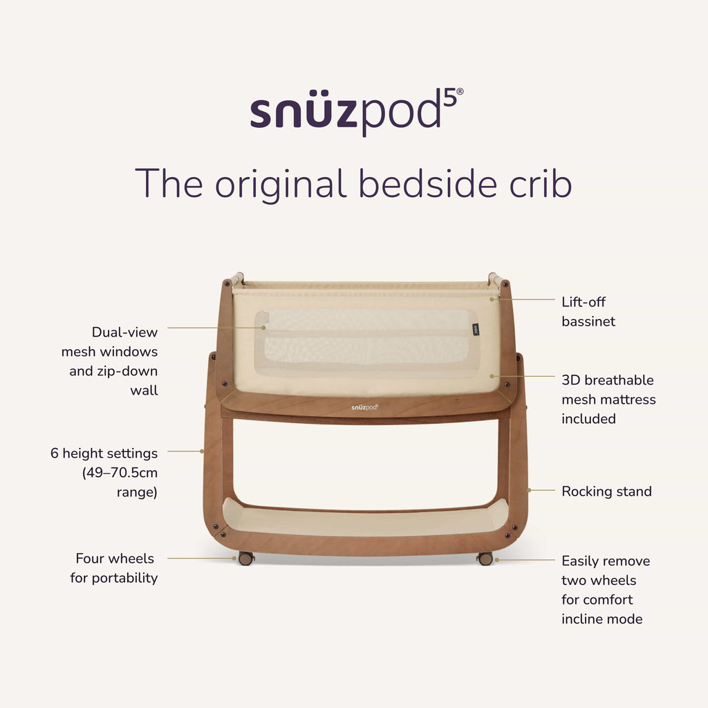 SnuzPod5 Minicuna de colecho - Walnut